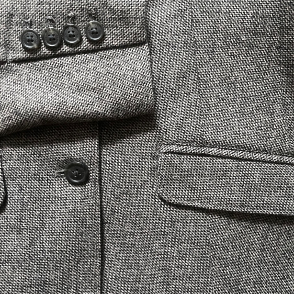 NWT Eddie Bauer Wool Blazer Herringbone Grey